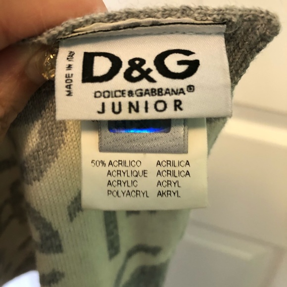 Dolce & Gabbana Juniors Unisex Kids Grey Scarf - Picture 4 of 7